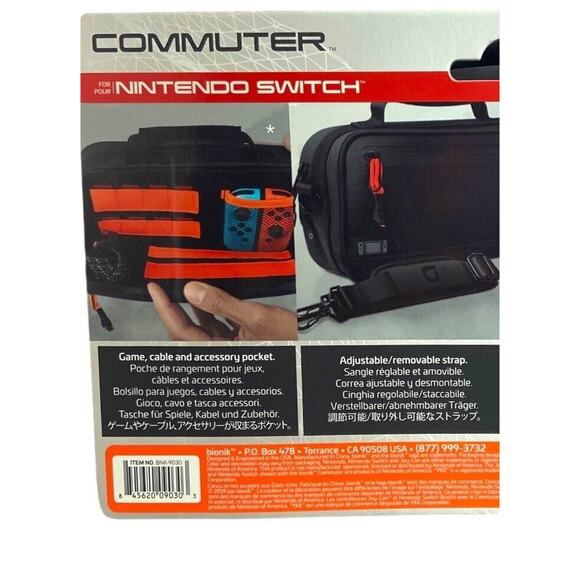 BIONIK Black Nintendo Switch Lite COMMUTER LITE Protective Tactical Bag New - Picture 5 of 14